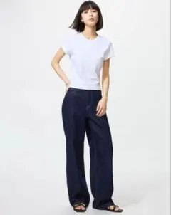 UNIQLO ワイドストレートジーンズ　22size　ウエスト56cm