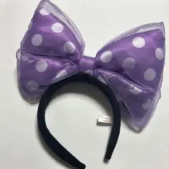 ミニー カチューシャ リボン 紫 (旧ver.)