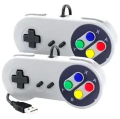 ⚡️２個セット⚡️ USB スーパーファミコン カラー コントローラー