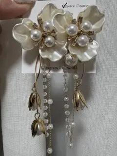 フラワーパールピアス　結婚式　前撮り　ピアス