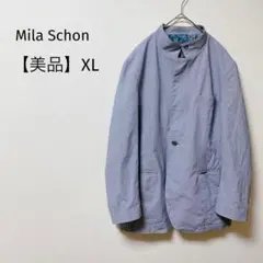 【美品】ミラショーン　ジャケット　千鳥格子　フルジップ　ライトアウター　春　XL