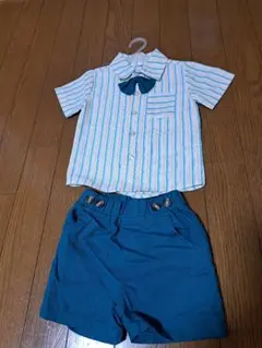 ストライプシャツとショートパンツセット70サイズ