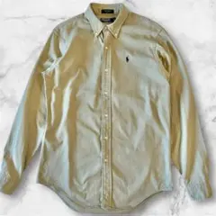 美品 USA製 90s 緑タグ ポロラルフローレン BDシャツ L相当 ロゴ刺繍