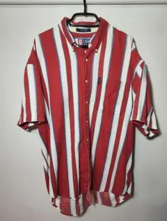 【古着】CHAPS RALPH LAUREN 半袖シャツ 赤白ストライプ
