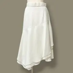 新品タグ付　FIGARO Paris ダブルジョーゼット アシメフルイドスカートのサムネイル
