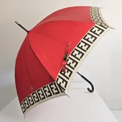 美品】FENDI フェンディ 高級雨傘 ズッカ柄 ジャガード織 ゴールド