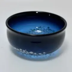 小林貢 吹き硝子 工芸ガラス 鉢 ガラスボウル ディープブルー②
