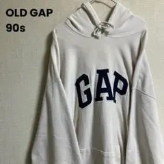 90s OLD GAP スウェットパーカー ワッペン刺繍ロゴ