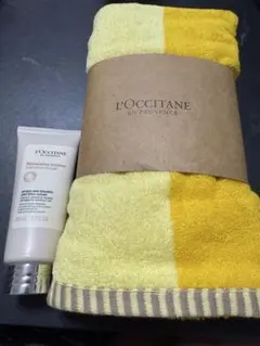 L'Occitane バスタオルとヘアミルクセラムセット