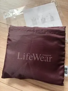 新品　UNIQLO LifeWear magazine エコバッグ　ワインレッド