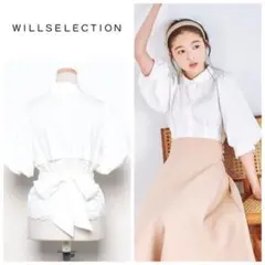 【完売品】ウィルセレクション✿バックレースリボンシャツブラウス　フラワー　M