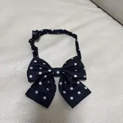 ネイビー 水玉 リボン