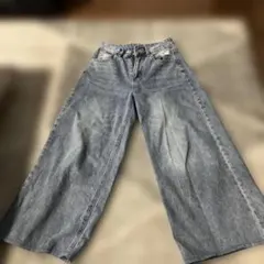DAZY ライトブルーデニムワイドレッグパンツ S