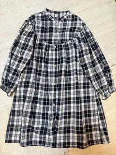 【アプレレクール】チェック柄長袖ワンピース 130