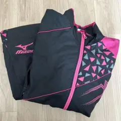 最終セール Mizuno ウィンドブレーカーセット 黒/ピンク