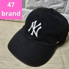 47 NY 刺繍ロゴ　ヤンキース ブラック　キャップ　帽子　ユニセックス