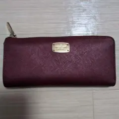 マイケルコース バーガンディ 長財布 L字