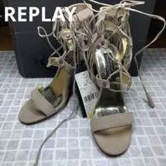 【新品】REPLAY リプレイ　レースアップサンダル　編み上げパンプス　22cm