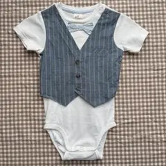 【同梱200円】H&M＊蝶ネクタイ付きロンパース　80㎝