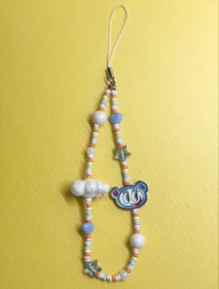 【新品・未使用】エンジェルブルー/ビーズストラップ/ナカムラくん