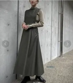 【＆g'aime】フレアジャンパースカート　ロングワンピース