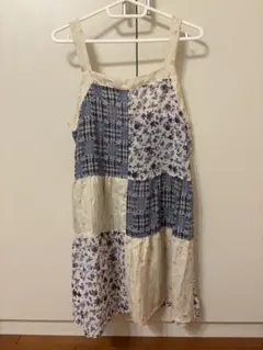SHEIN パッチワーク チュニック 花柄 チェック 森ガール ヴィンテージのサムネイル