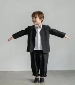 riziere リジェール　シングルノーカラージャケット　セットアップ　ブラック