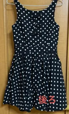 Bye Bye ノースリーブリボン水玉ワンピース