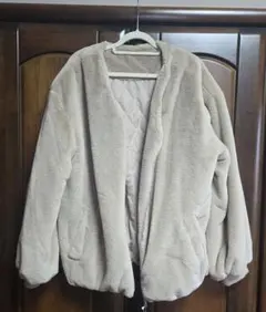 ベージュ ボアジャケット Mサイズ