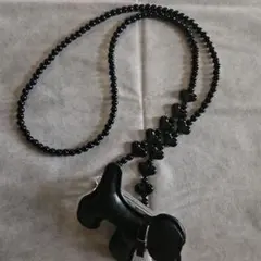 DOGビーズスマホチェーン　ブラック