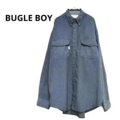 ブーグルボーイ L 紺 ボタンアップシャツ 綿混合