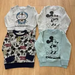 ディズニー　ミッキー　ドラえもん　長袖　トレーナー　裏起毛　まとめ売り　100