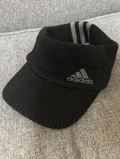 アディダスゴルフadidas サンバイザー　ニット帽 ストライプ付き　男女兼用
