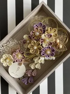 T-1117 つまみ細工 髪飾り 水引 成人式 卒業式 結婚式 七五三 髪飾り