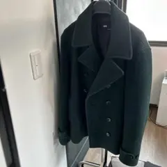 HARE ダークグリーン ダブルブレストピーコート M