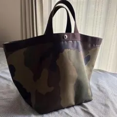 美品】 エルベシャプリエ 608W トートバッグ 大容量 カモフラージュ 