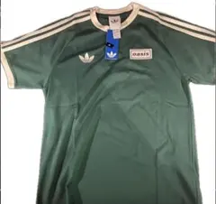 新品アディダス× OASIS ツアースリーストライプス TシャツXL オアシス緑のサムネイル
