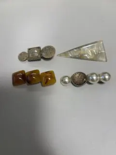 幾何学デザイン ヘアピン 4個セット