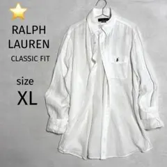 ⭐️RALPH LAUREN リネンシャツ　ボタンダウン　XLサイズ