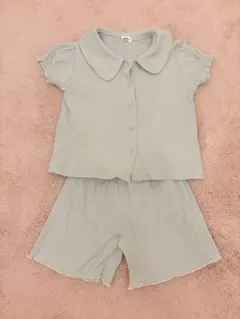 リブ編み襟付きショートパンツセットのサムネイル