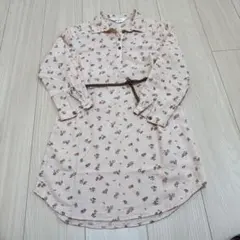 h&M シャツワンピース　薄手　130 薄ブラウン