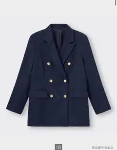 GU ダブルブレストブレザー ネイビー M