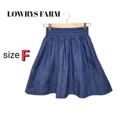 ★訳あり★ ローリーズファーム ひざ丈 フレアスカート ウエストゴム 大人女子