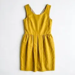Unaca アナカ バックリボンワンピース マスタードイエロー 膝丈 上品　S夏のサムネイル