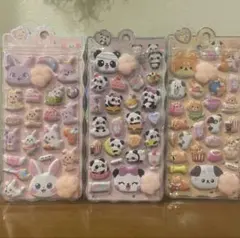 蓄光肉球シール　マシュマロステッカー　3シールセット