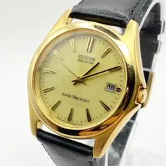 稼働品 CITIZEN シチズン エコドライブ メンズ 腕時計 ゴールド文字盤
