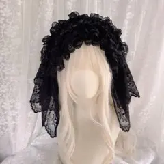 新品高品質黒いロリータ風ヘッドドレス