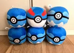 ポケモン ダイブボール スーパーボール　ぬいぐるみ 6個セット