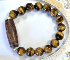 （A185)観音天珠◆タイガーアイ◆天然石◆ブレスレット
