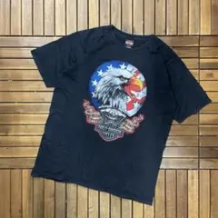 ハーレーダビッドソン イーグルビッグプリント クルーネック 半袖 Tシャツ